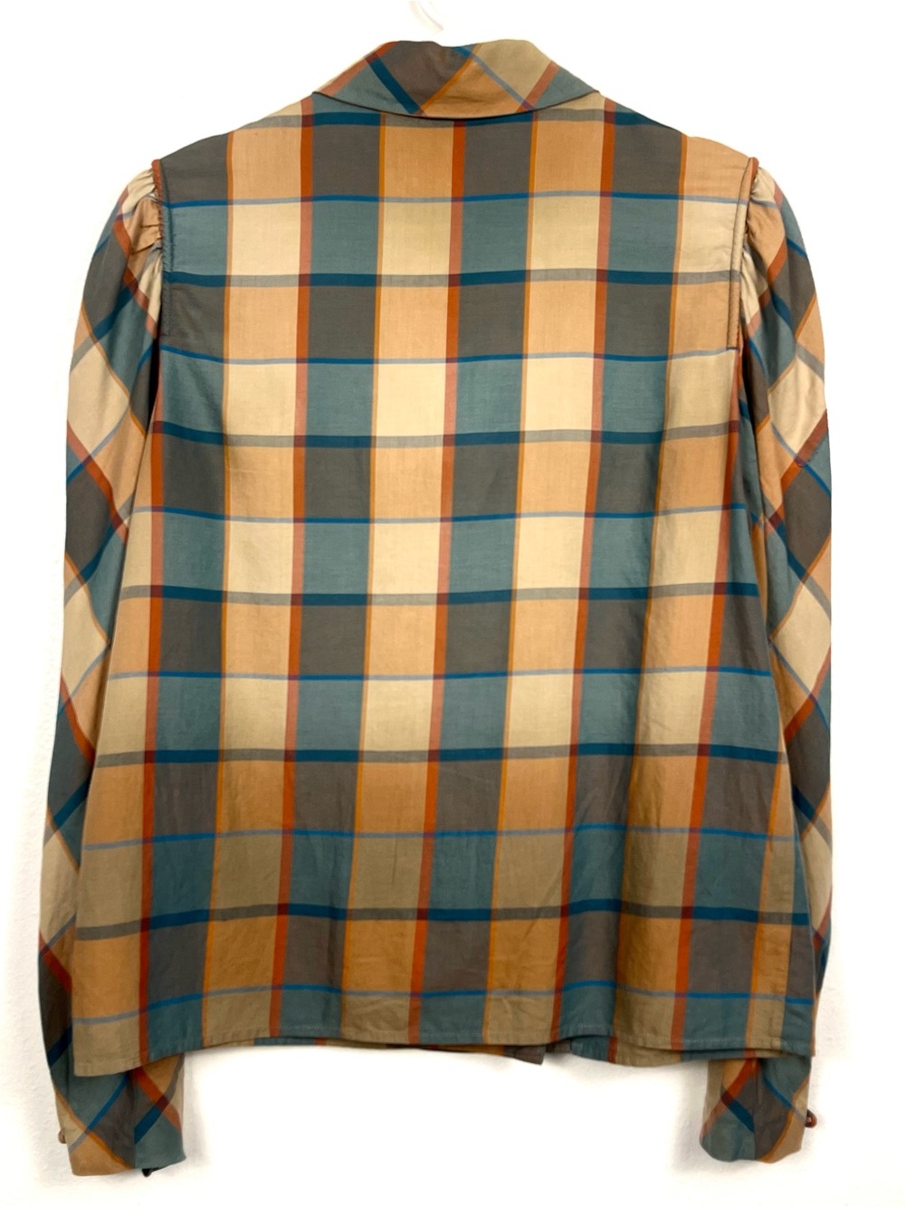 Christian Dior Vintage Separates Plaid Buttondown Long Sleeve Blouse Top Size 8 - Picture 6 of 9